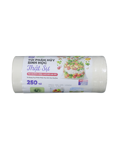  Túi Phân hủy sinh học thực sự (Túi đựng thực phẩm Phân hủy sinh học Deodeo 500 g - 17 cm x 25 cm) - TDTP10001083 