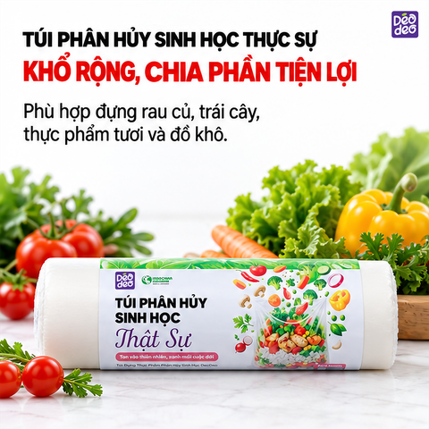  Túi Đựng Thực Phẩm Deodeo 25 x 35 cm, 300 g – PLA Và PBAT Tiện Đóng Gói 