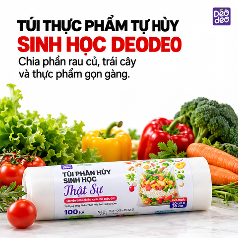  Túi Đựng Thực Phẩm Deodeo 20 x 30 cm, 300 g – PLA Và PBAT Tiện Đóng Gói 