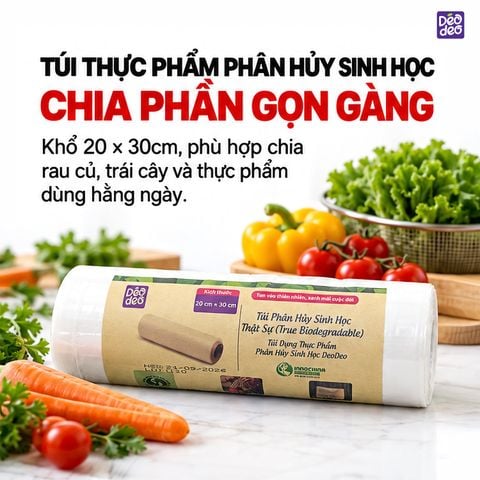  Túi Đựng Thực Phẩm Deodeo 20 x 30 cm, 500 g – PLA Và PBAT Tiện Đóng Gói 