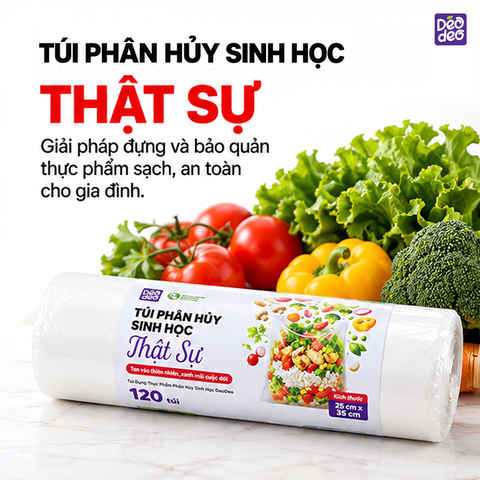  Túi Đựng Thực Phẩm Deodeo 25 x 35 cm, 500 g – PLA Và PBAT Tiện Đóng Gói 