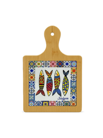  Thớt Tre Ceramic La Fonte Hoa Văn Ngư Phúc 18.5cm x 28.5cm - THOT00000383 