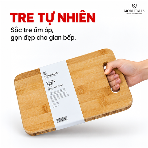  Thớt Tre Moriitalia NB78-S 32 x 19 x 2.5 cm – Tre Tự Nhiên, Kháng Khuẩn 