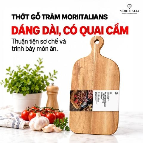 Thớt Gỗ Tràm Đa Dụng Moriitalia 20 x 200 x 400 mm – Dáng Dài, Dễ Sử Dụng 