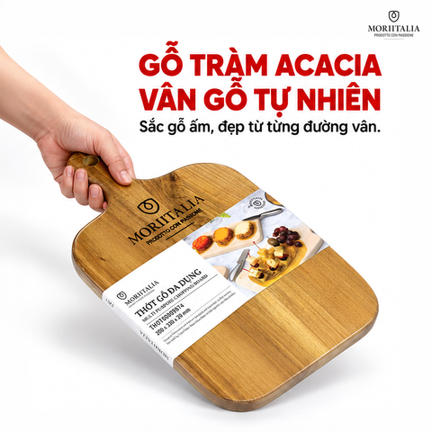  Thớt Gỗ Đa Dụng Moriitalia 330 x 200 x 20 mm – Dày Chắc, Dễ Sử Dụng 