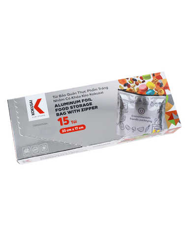  Túi Bảo Quản Thực Phẩm Tráng Nhôm Có Khóa Kéo Kokusai 23 cm x 17 cm -TZIP10005364 