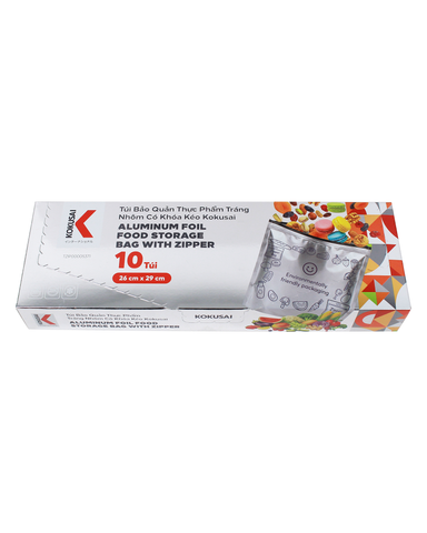  Túi Bảo Quản Thực Phẩm Tráng Nhôm Có Khóa Kéo Kokusai 26 cm x 29 cm -TZIP10005371 