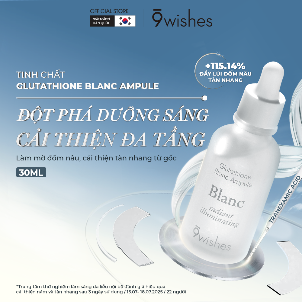 Tinh chất 9Wishes Glutathione Blanc Ampule Serum 30ml