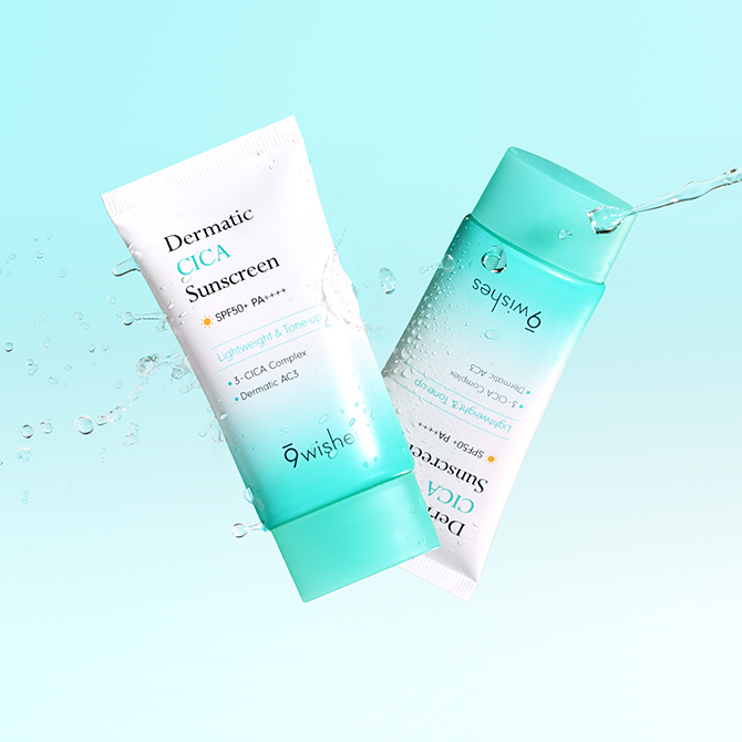 Kem chống nắng kiềm dầu 9 Wishes Dermatic Cica Sunscreen SPF 50+ PA ++++ 50ml