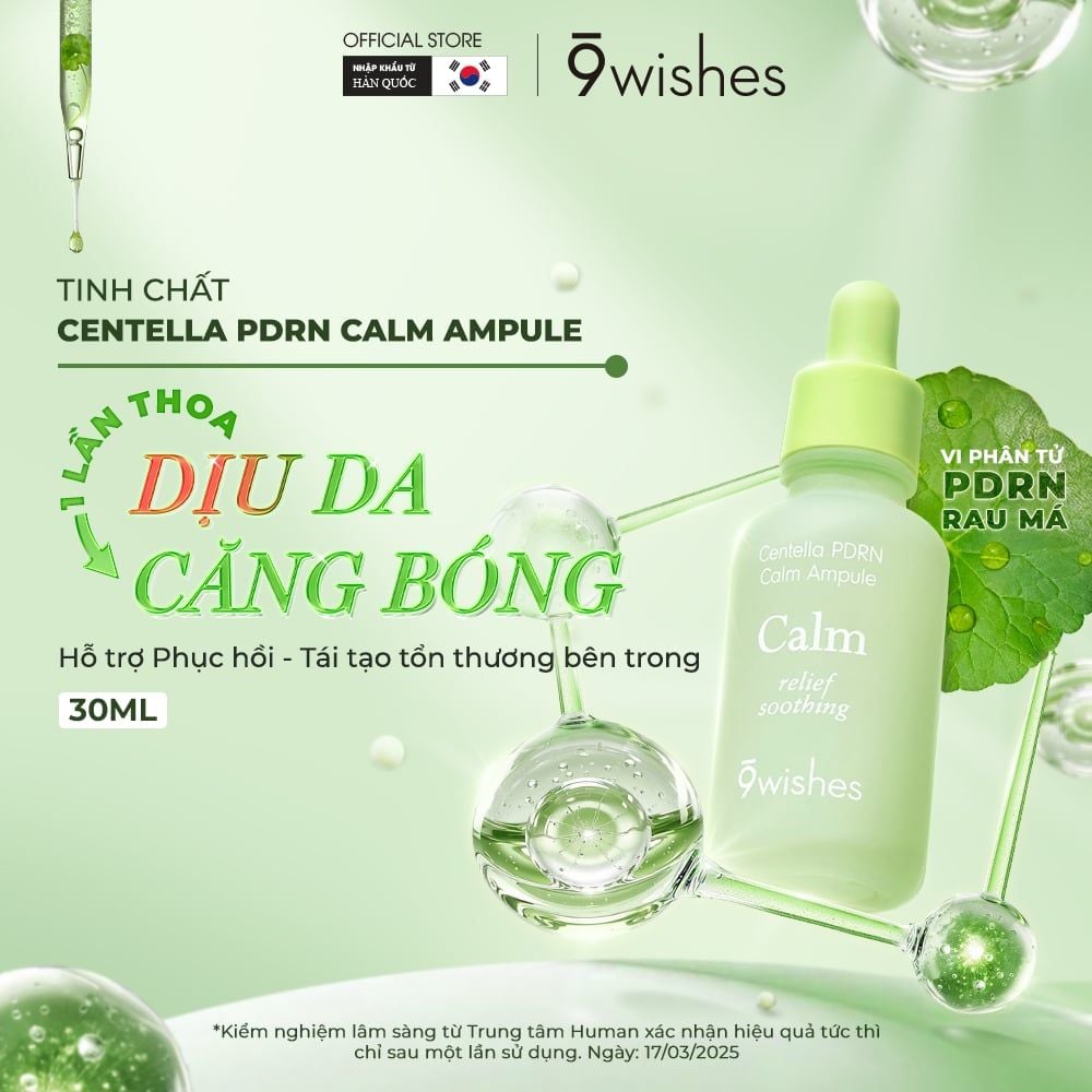Tinh chất 9 Wishes Centella PDRN Calm Ampule Serum 30ml