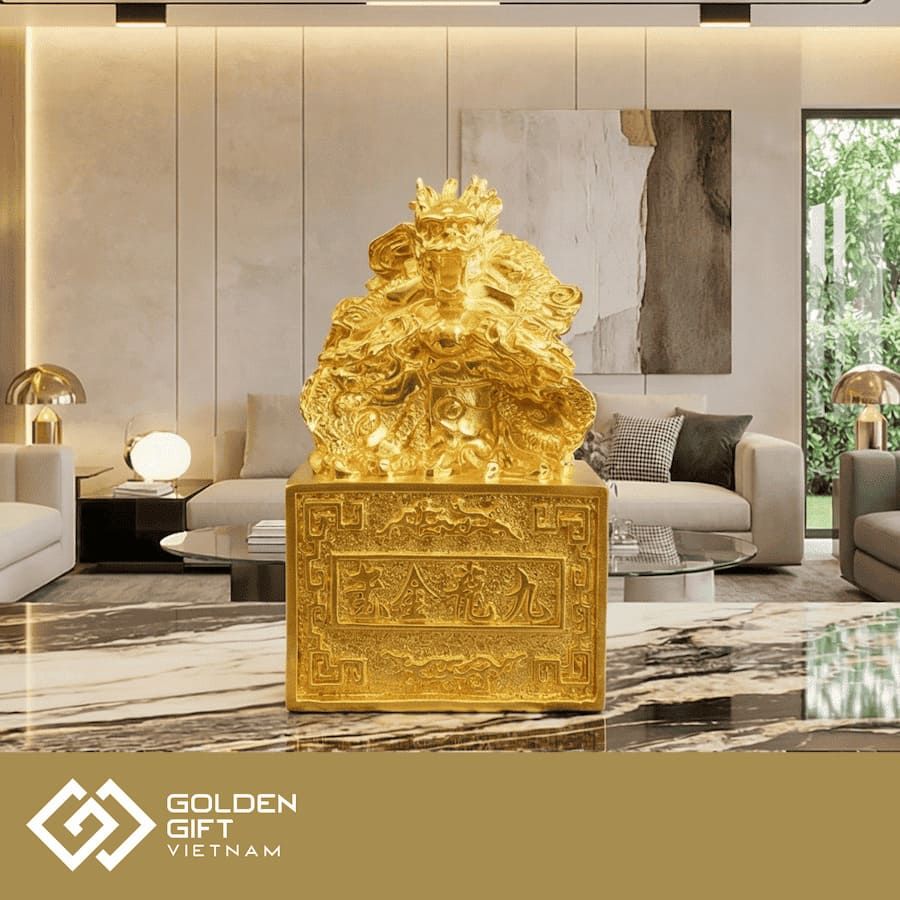 Ấn Rồng Phong thuỷ mạ vàng