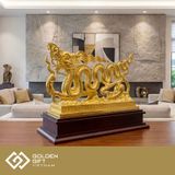 Tượng rồng thời Lý bằng đồng mạ vàng