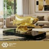 Tượng Cá Rồng Phong Thuỷ mạ vàng