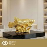 Tượng Cá Rồng Phong Thuỷ mạ vàng