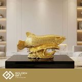 Tượng Cá Rồng Phong Thuỷ mạ vàng