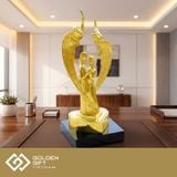 Tượng Đôi Uyên Ương mạ vàng