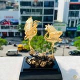 Đôi hạc phúc lộc mạ vàng