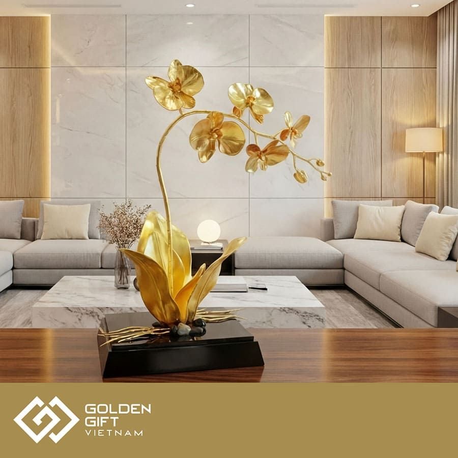 Hoa phong lan Hồ điệp mạ vàng