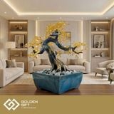 Chậu mai vàng Ngũ phúc mạ vàng