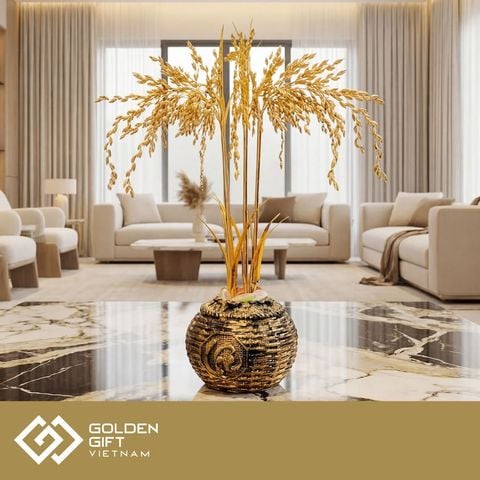 Hũ Lúa Tài Lộc Mạ Vàng