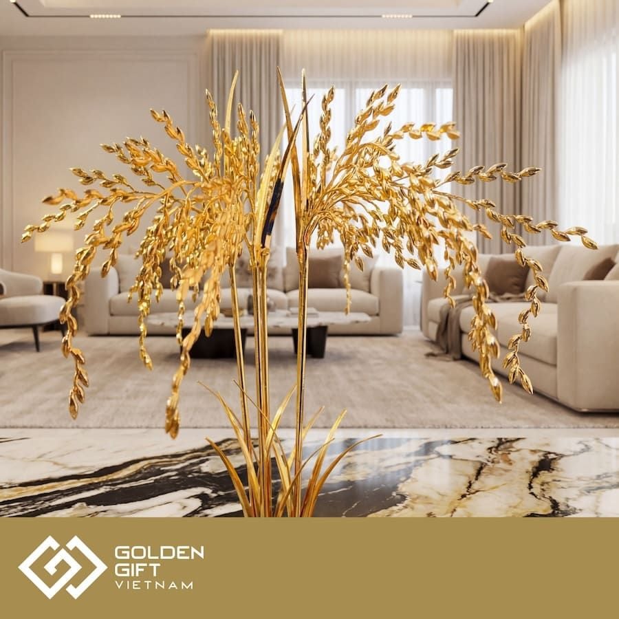 Hũ Lúa Tài Lộc Mạ Vàng