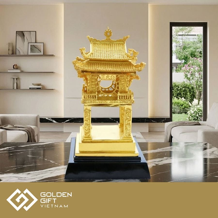 Mô hình Khuê Văn Các bằng đồng mạ vàng