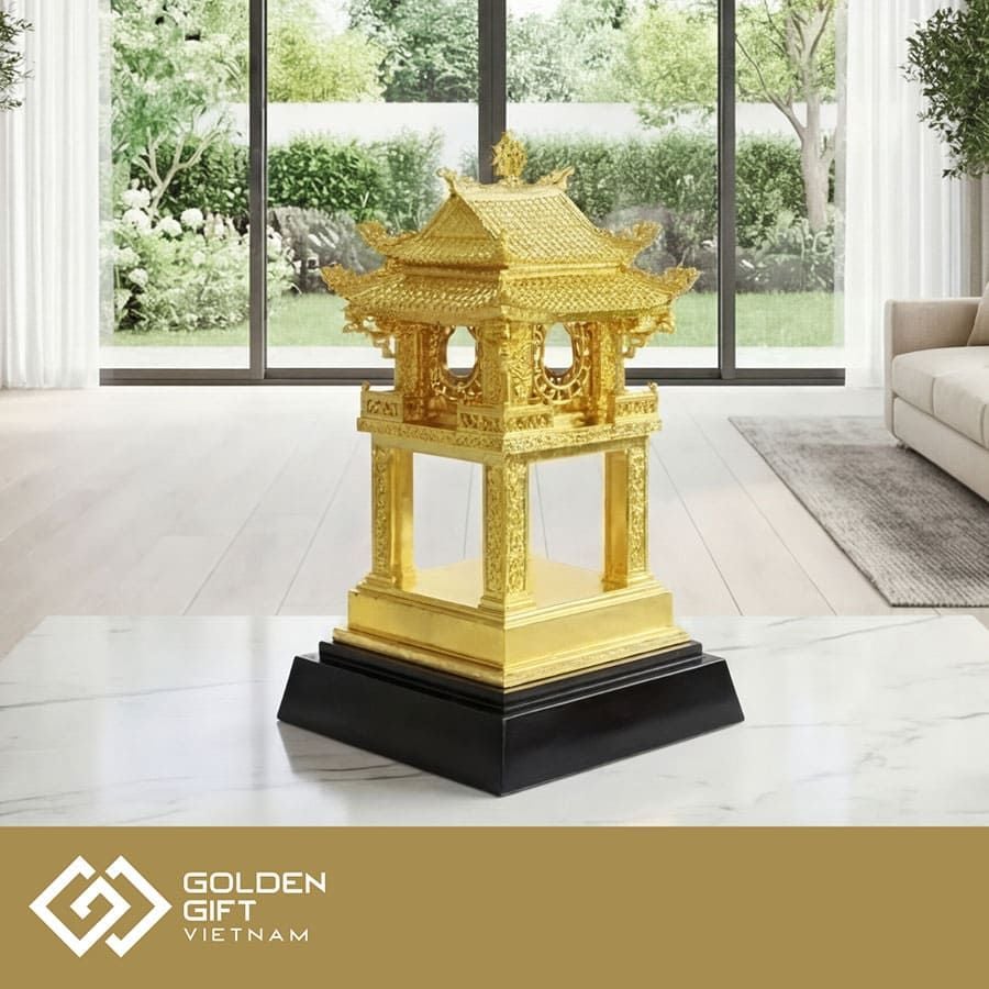 Mô hình Khuê Văn Các bằng đồng mạ vàng
