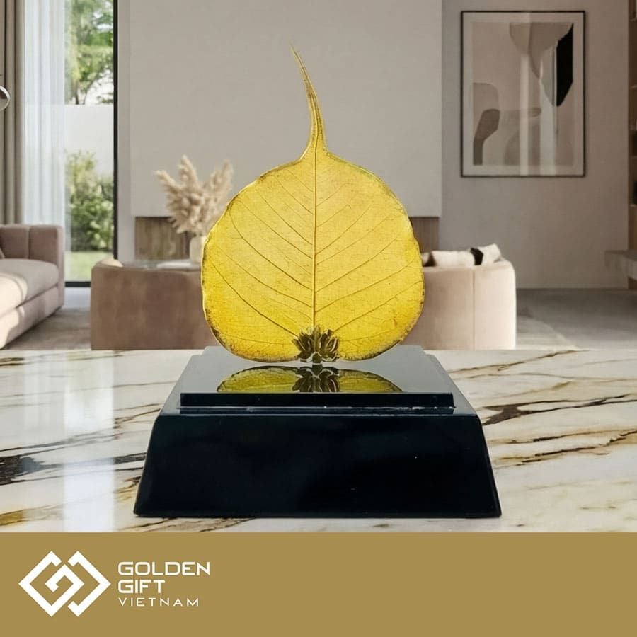 Lá Bồ Đề mạ vàng 24K