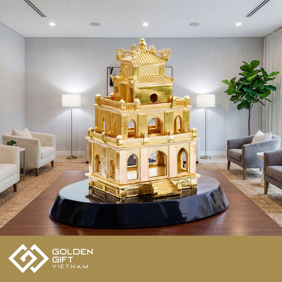 Tháp Rùa Hà Nội Mạ vàng 24K