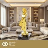 Tượng cô gái mặc áo dài Việt Nam mạ vàng