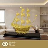 Mô hình Thuyền buồm mạ vàng 24K