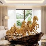 Tượng Ngựa Bát Mã Truy Phong Mạ Vàng