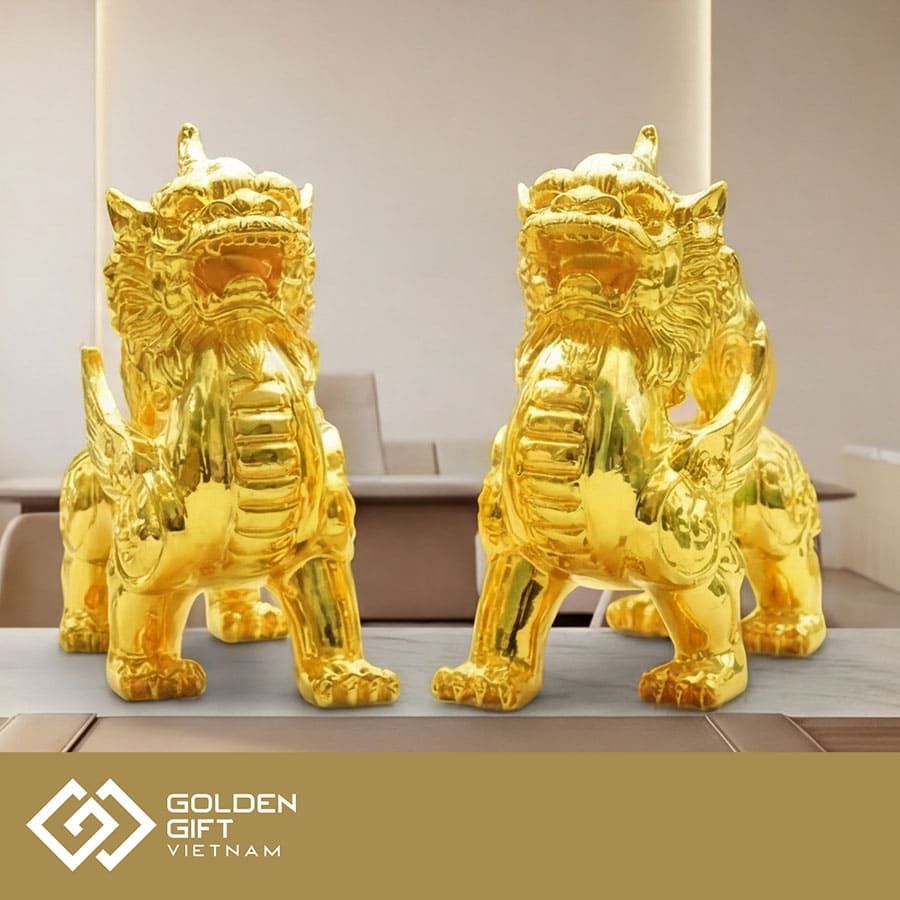 Tỳ hưu Mạ vàng 24K - Tượng tỳ hưu vàng cao cấp