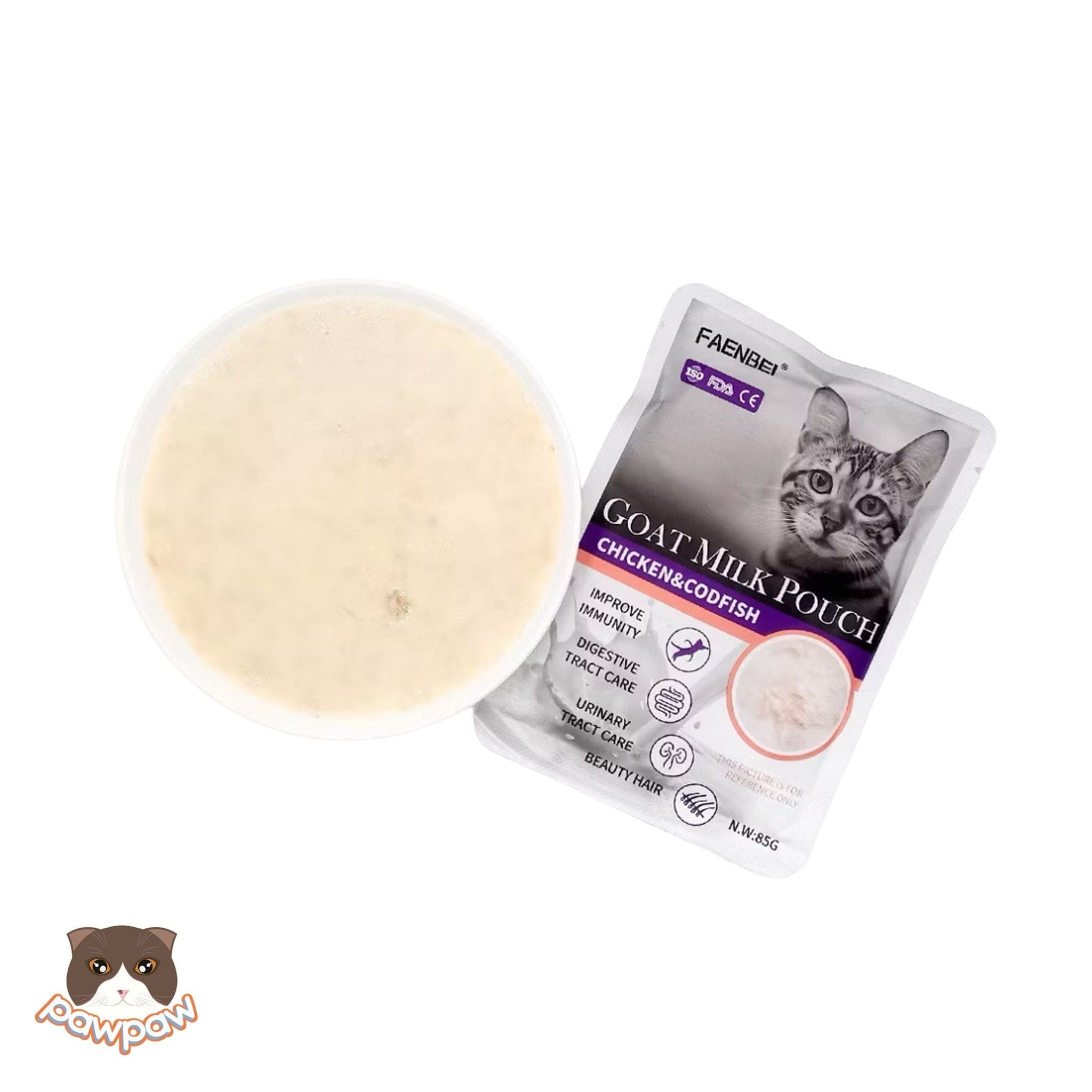  Thức ăn hỗn hợp hoàn chỉnh pate làm từ sữa dê cho mèo FAENBEI 85g 