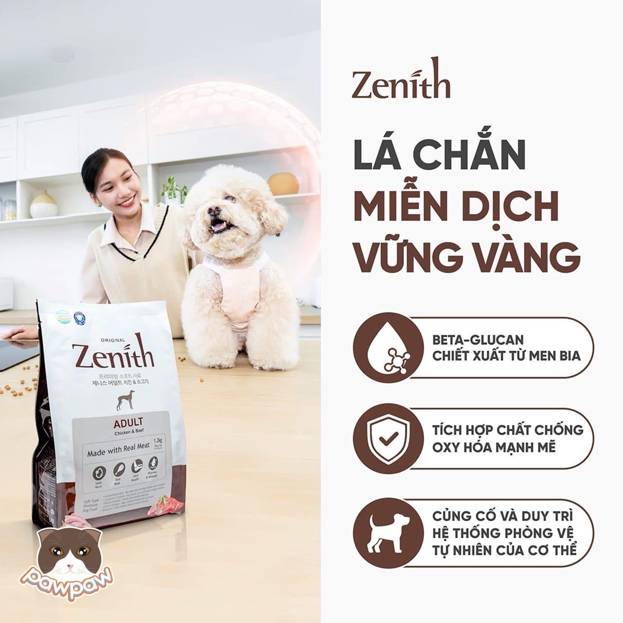  Hạt mềm Zenith cho chó trưởng thành - thịt gà & bò 