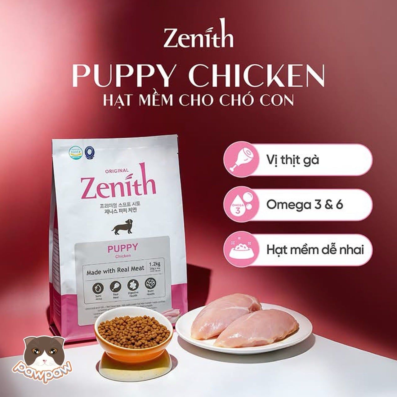  Thức ăn hạt mềm cho chó con Zenith Puppy 