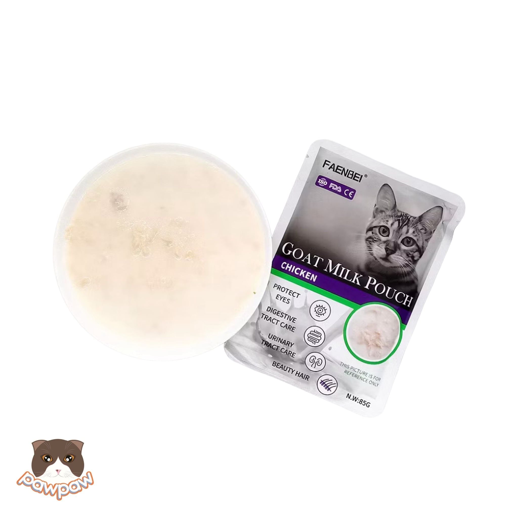  Thức ăn hỗn hợp hoàn chỉnh pate làm từ sữa dê cho mèo FAENBEI 85g 