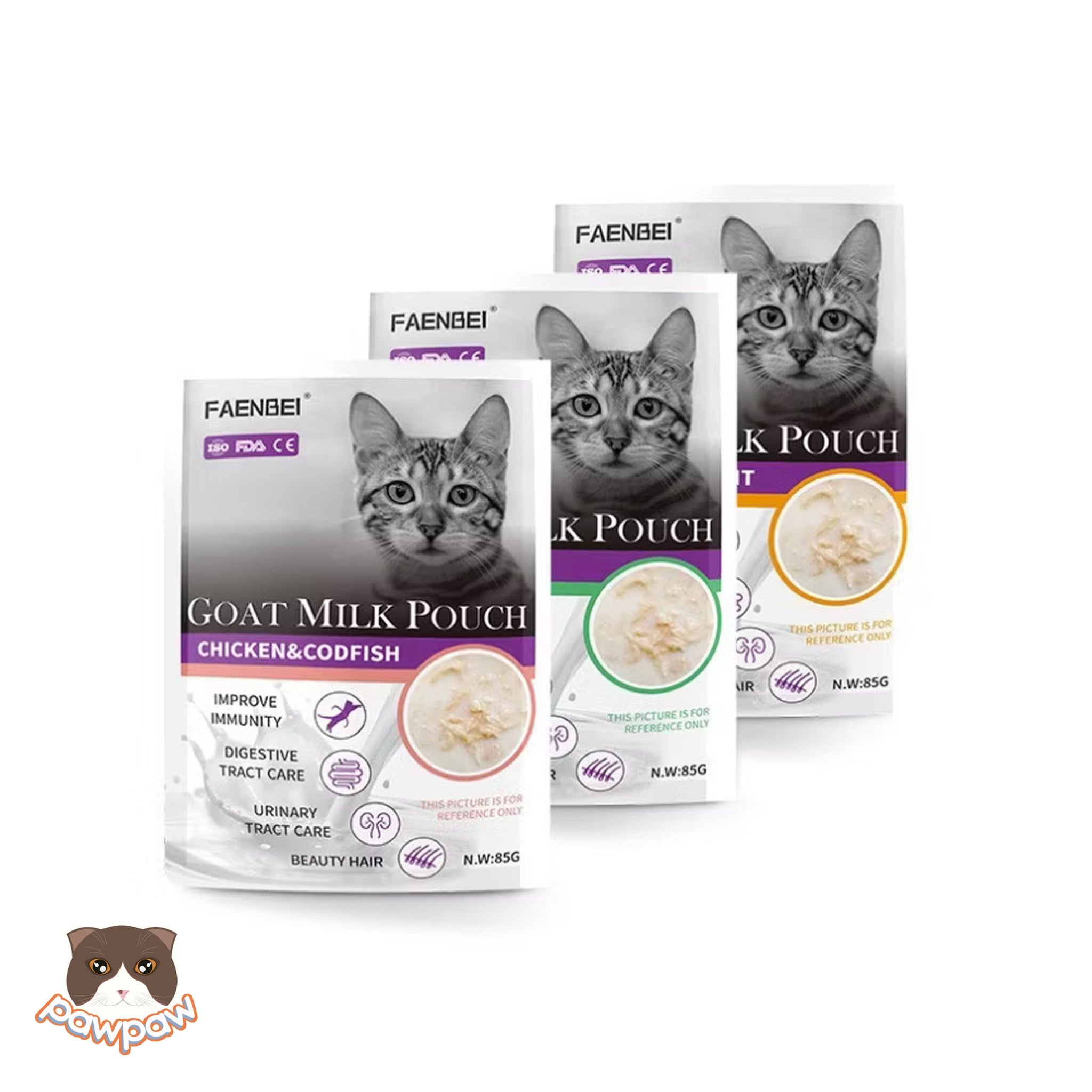  Thức ăn hỗn hợp hoàn chỉnh pate làm từ sữa dê cho mèo từ 3 tháng tuổi FAENBEI 85g 