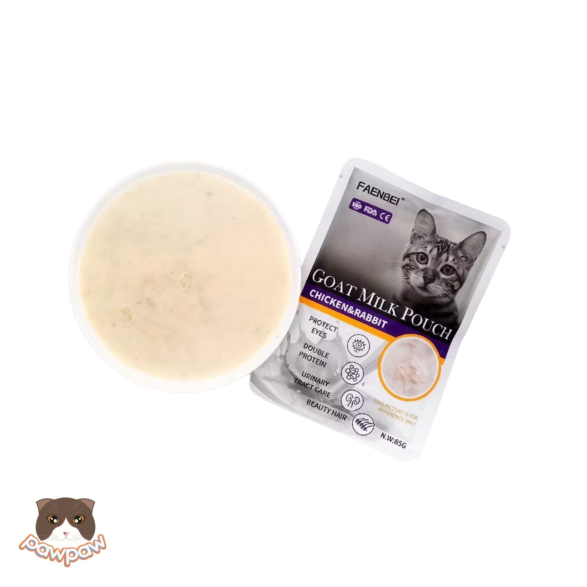  Thức ăn hỗn hợp hoàn chỉnh pate làm từ sữa dê cho mèo FAENBEI 85g 