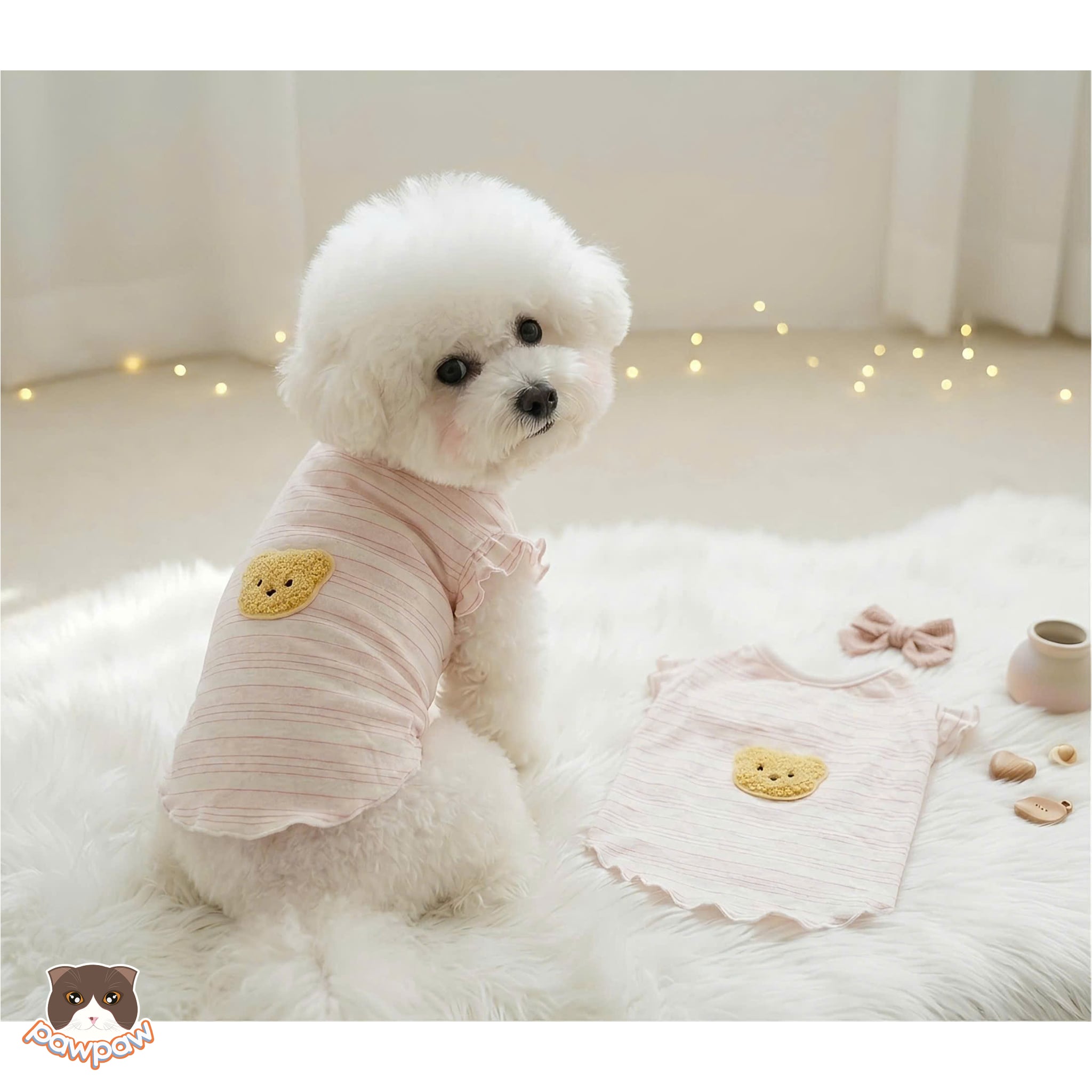  Áo gấu sọc hồng 