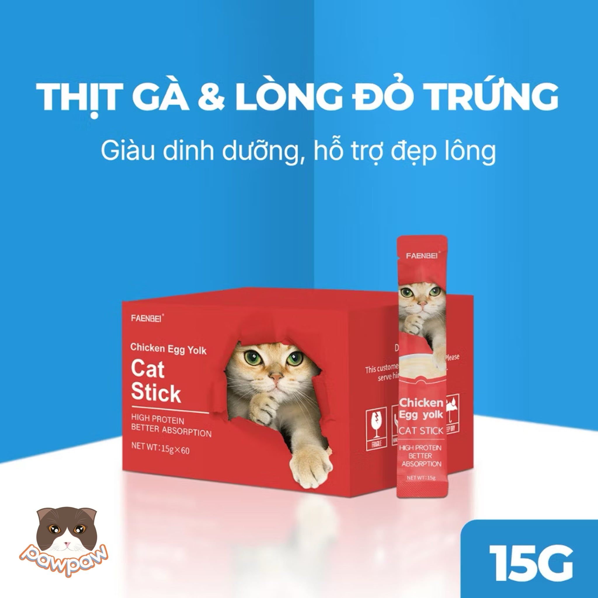  Thức ăn hỗn hợp hoàn chỉnh súp thưởng cho mèo FAENBEI 15g 