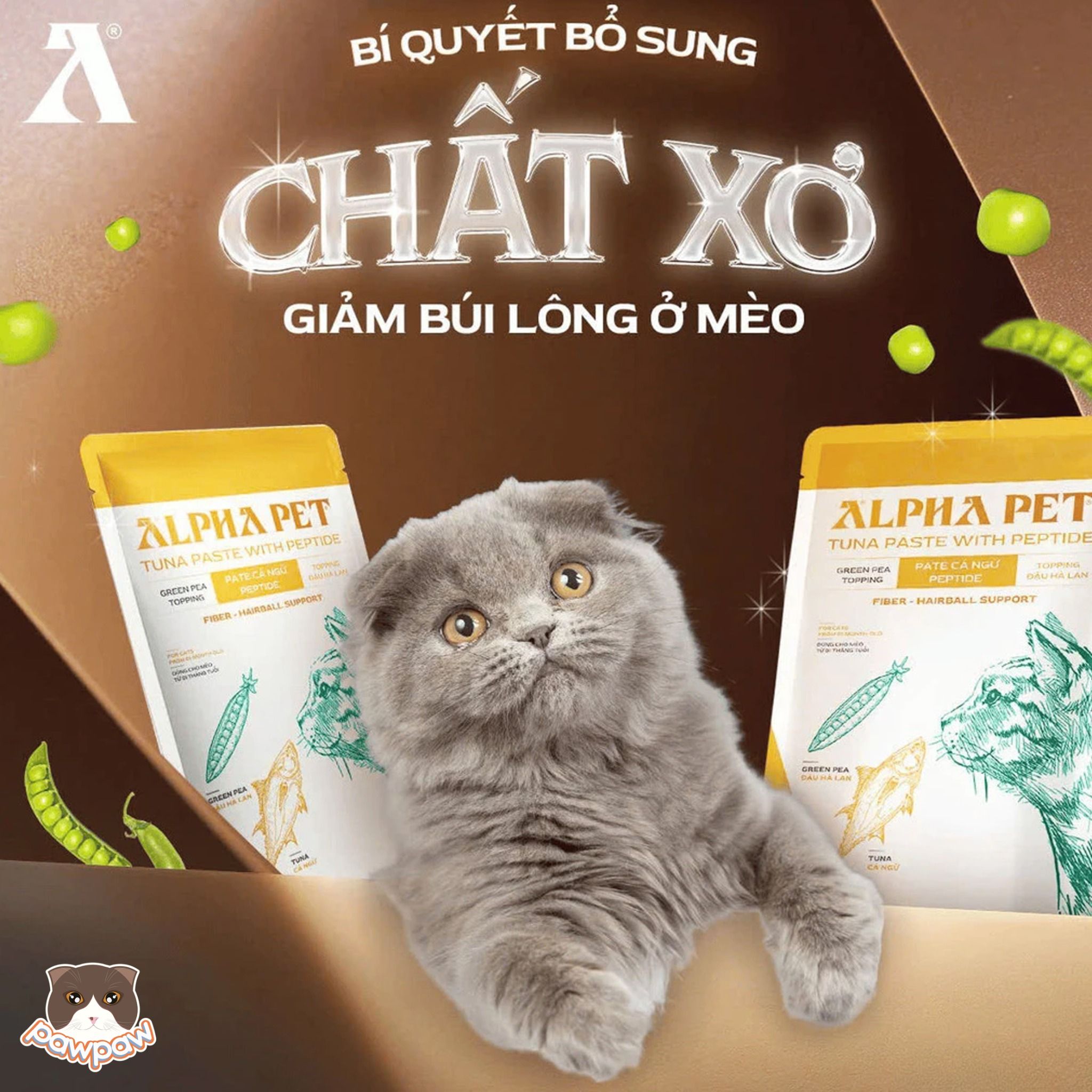  Pate cá ngừ PEPTIDE Alpha Pet 60g cho mèo 