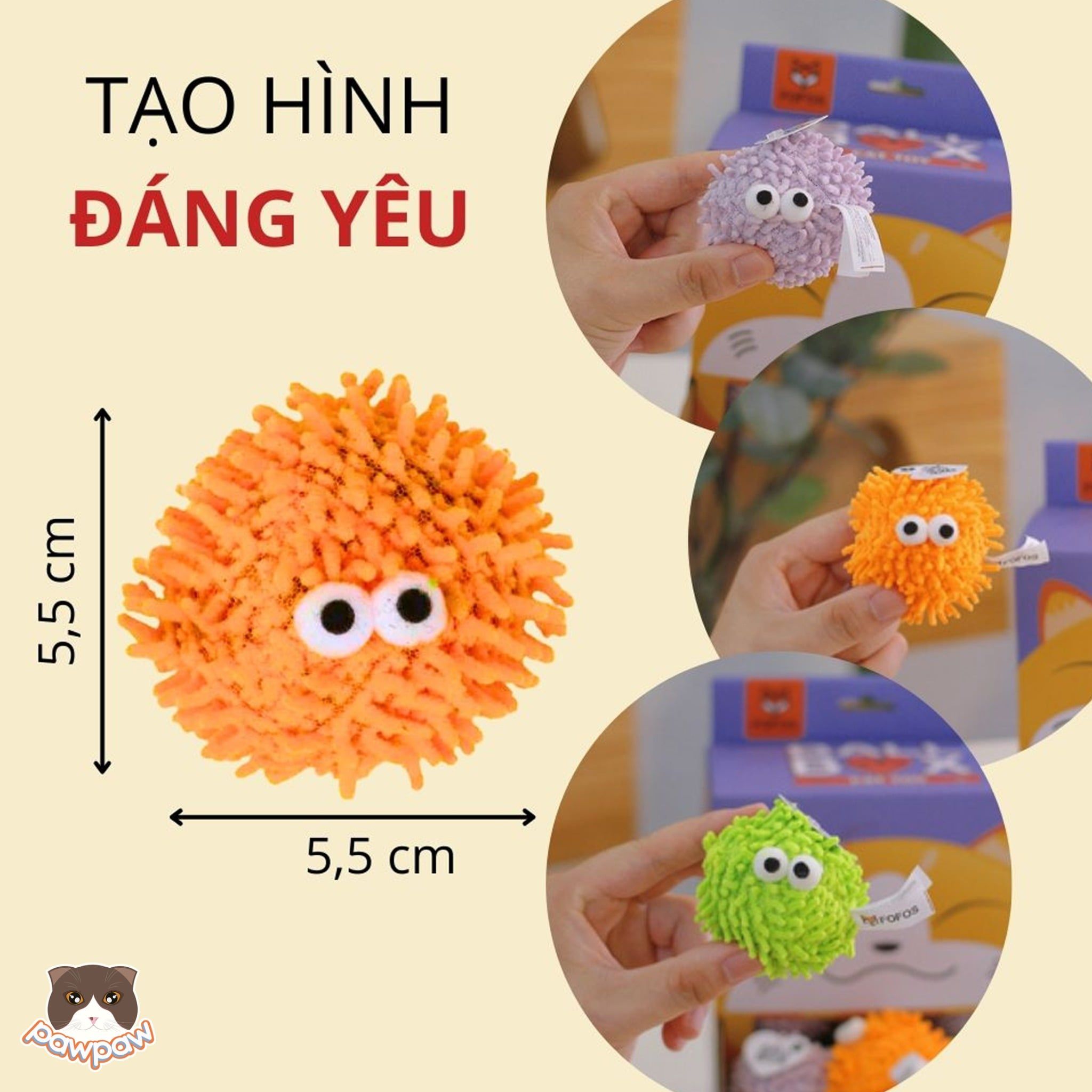  Đồ chơi cho mèo Fofos hình quả bóng hài hước 