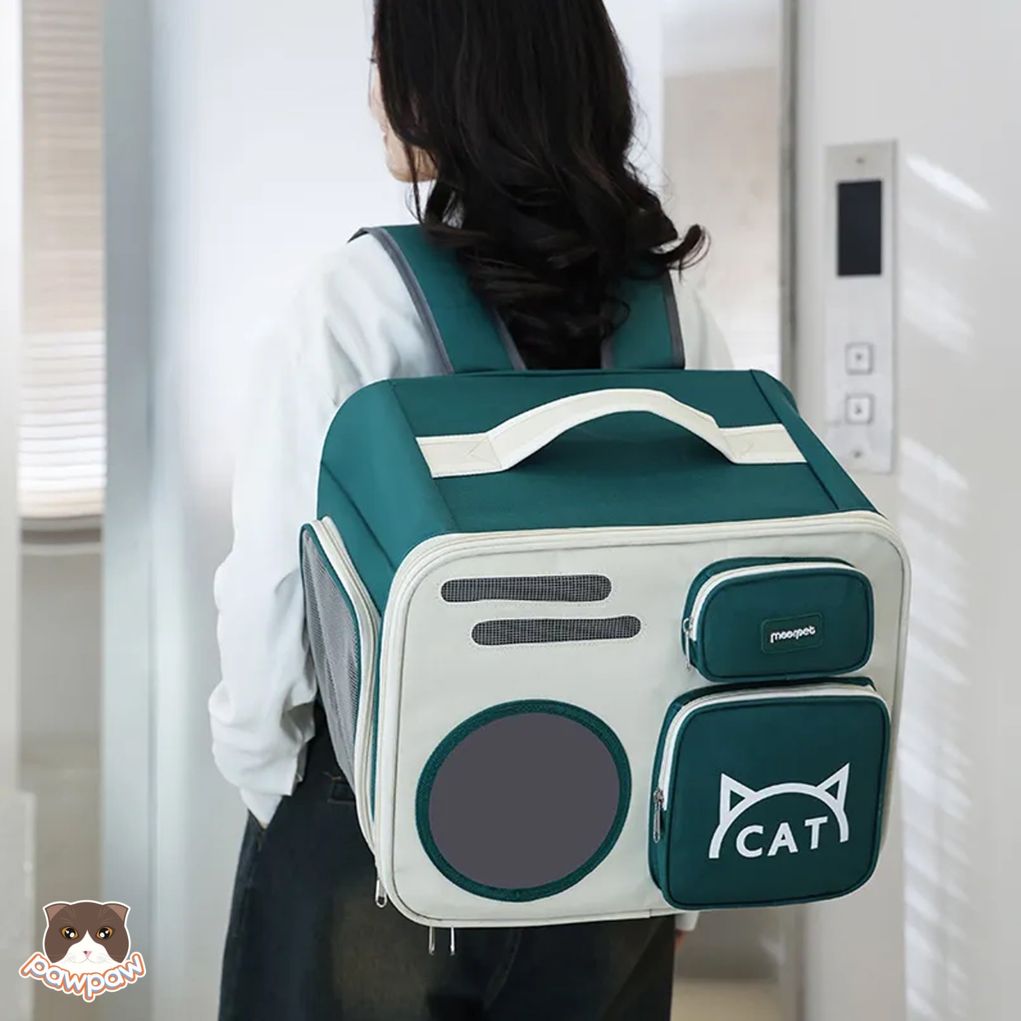  Balo chữ nhật 2 túi trước Moorpet cho chó mèo 