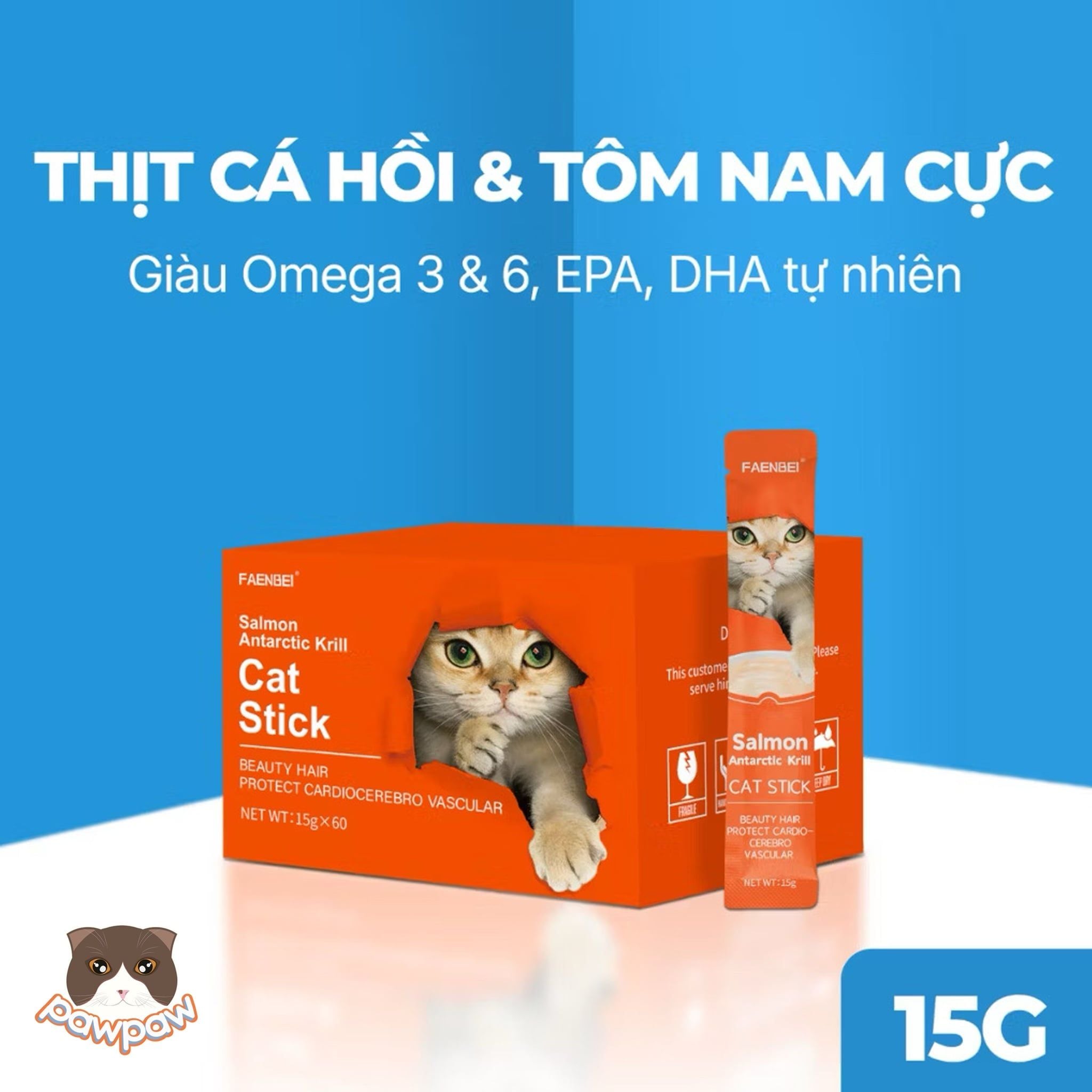  Thức ăn hỗn hợp hoàn chỉnh súp thưởng cho mèo FAENBEI 15g 