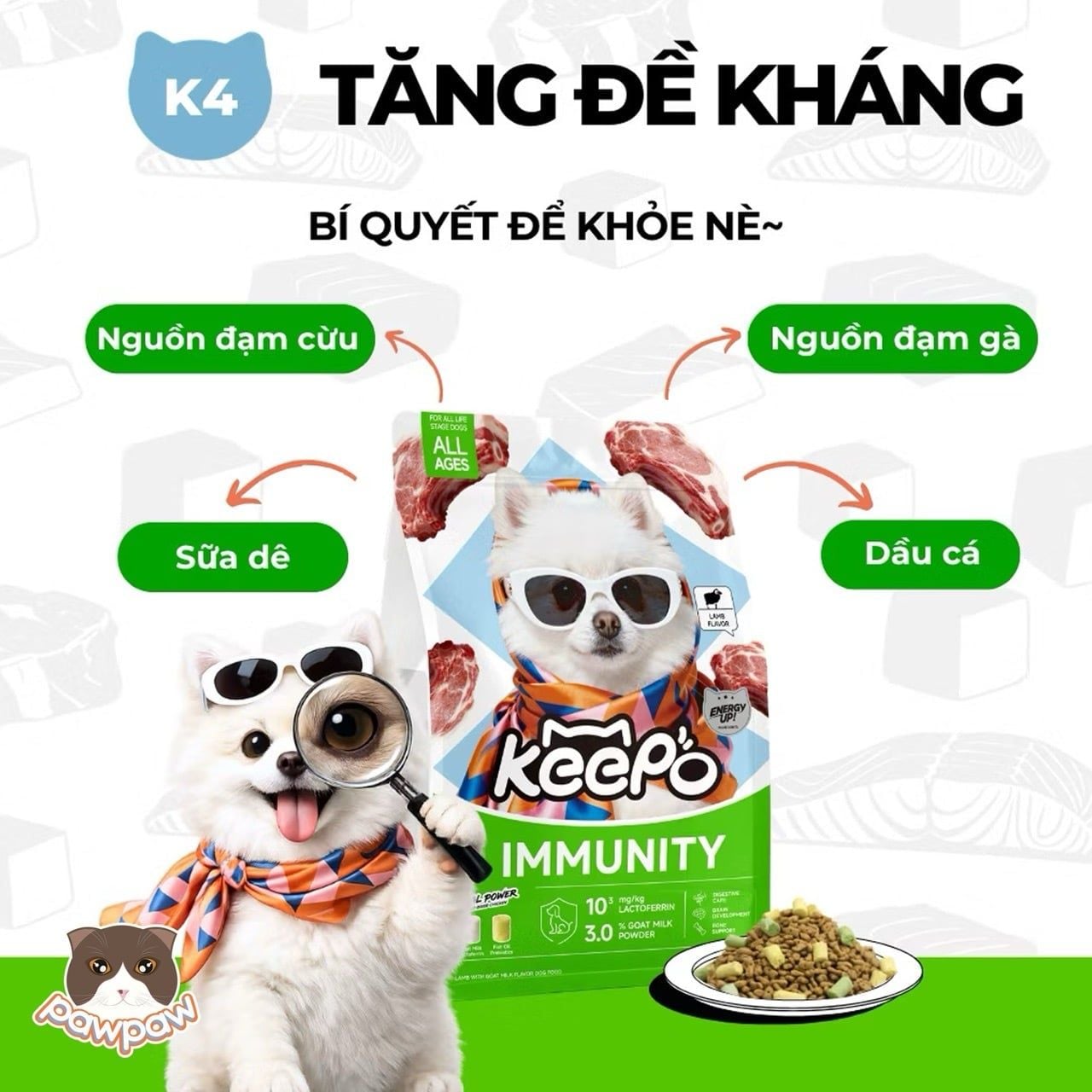  Hạt Topping KEEPO cho chó túi 1kg 