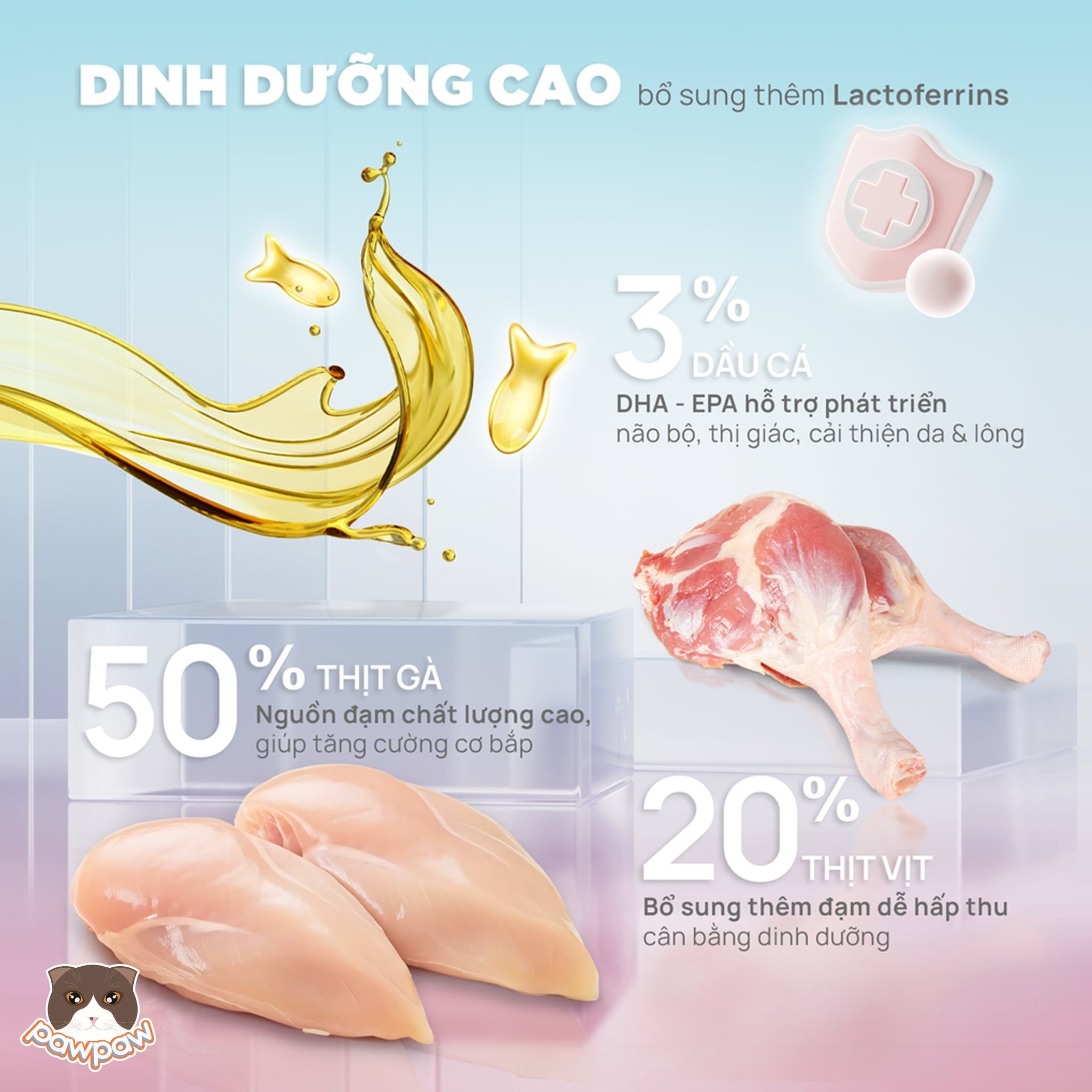  Thức ăn hỗn hợp hoàn chỉnh cho mèo con PetQ D90K 200g 