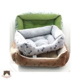  Đệm vải nhung họa tiết hình xương cho chó mèo - M 