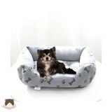  Đệm vải nhung họa tiết hình xương cho chó mèo - M 