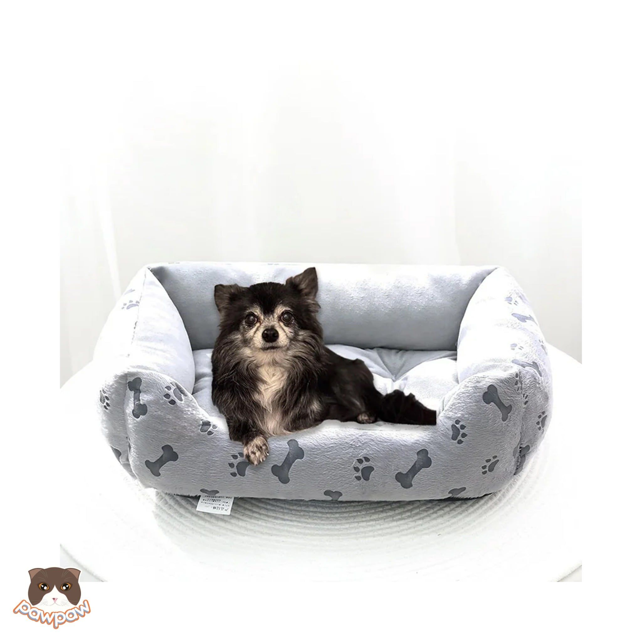  Đệm vải nhung họa tiết hình xương cho chó mèo - M 